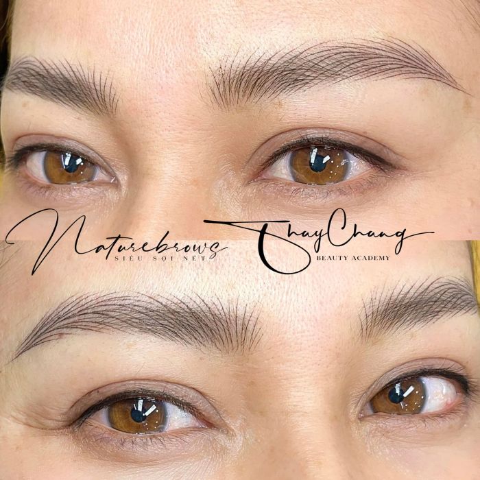 Tác phẩm điêu khắc chân mày 3D tại Thùy Chung Beauty Academy
