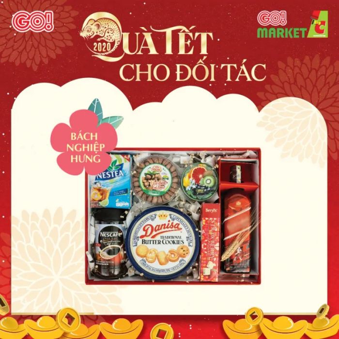 Hình ảnh đầu tiên về Siêu Thị GO - không gian mua sắm hiện đại với những giỏ quà Tết đa dạng và tinh tế