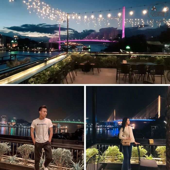 Gió Coffee - Khung hình đêm lung linh bên cầu Bãi Cháy