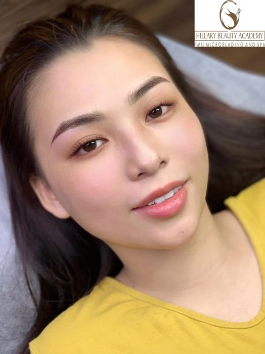 Hình ảnh thực tế tác phẩm nghệ thuật chân mày tại Hillary Beauty Academy