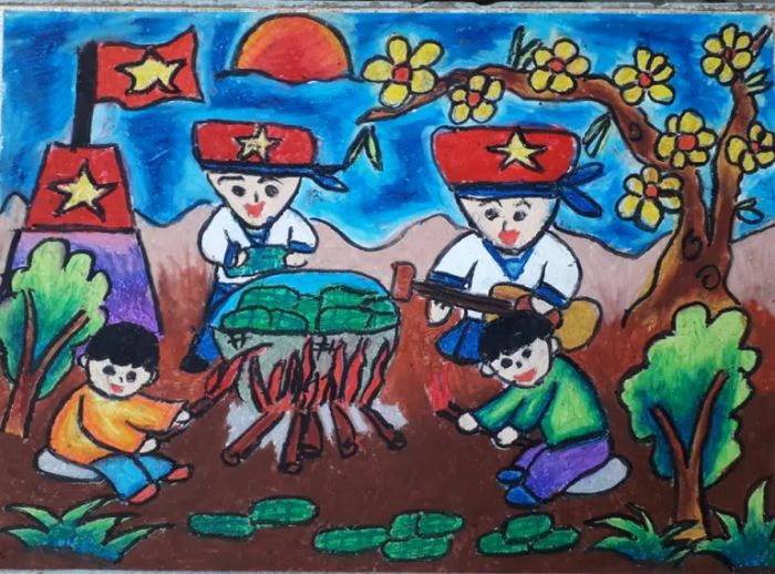 Chủ đề Xuân biên giới, hải đảo, phiên bản 1 - Mỗi mùa Xuân, trong khi mọi người trở về bên mái ấm gia đình, có những chiến sĩ vẫn đứng vững ở những vùng biên giới, hải đảo. Họ không được hưởng trọn vẹn không khí Tết, nhưng trong họ vẫn luôn cháy lên ngọn lửa yêu nước và tình đồng đội. Xuân nơi đây vẫn tràn đầy niềm tin và khát vọng về một tương lai tốt đẹp.