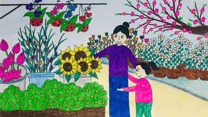 Chủ đề Du xuân và xin chữ ngày Tết, phiên bản 2 - Du xuân vào dịp Tết là một nét đẹp truyền thống của người Việt, là thời khắc để mỗi người tìm về với cội nguồn, kết nối với người thân và bạn bè. Mỗi bước chân đi qua đường phố, mỗi lời chúc đầu năm đều mang một niềm hy vọng về một năm mới an lành. Và không thể thiếu hình ảnh ông Đồ già ngồi viết những chữ thư pháp đẹp, trao gửi những lời chúc đầy ý nghĩa đến mọi người trong dịp Tết này.