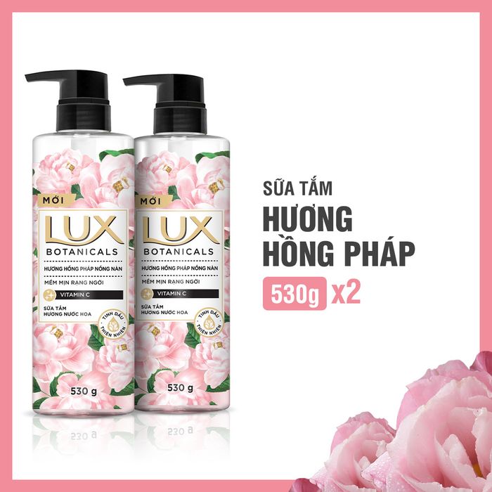 Hình ảnh Sữa Tắm Lux Botanicals Hương Hoa Hồng Pháp - Thiết kế sang trọng