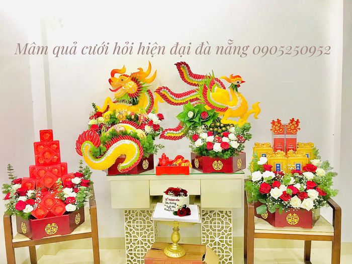 Hình ảnh mâm quả cưới hiện đại tinh tế từ xưởng Đà Nẵng