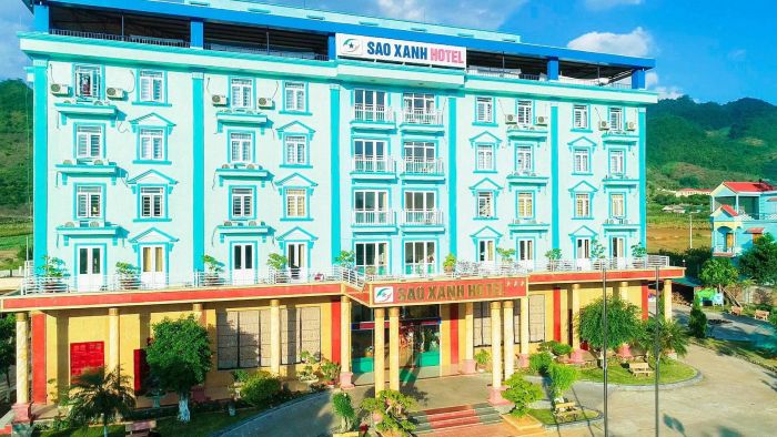 Khách Sạn Sao Xanh Mộc Châu ảnh 1 - Tòa nhà hiện đại giữa lòng thị trấn