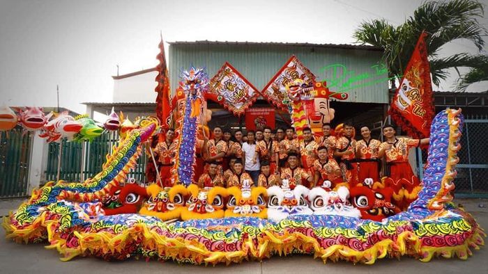 Hình ảnh ấn tượng của Đoàn Lân Sư Rồng Hiếu Nghĩa trong buổi biểu diễn