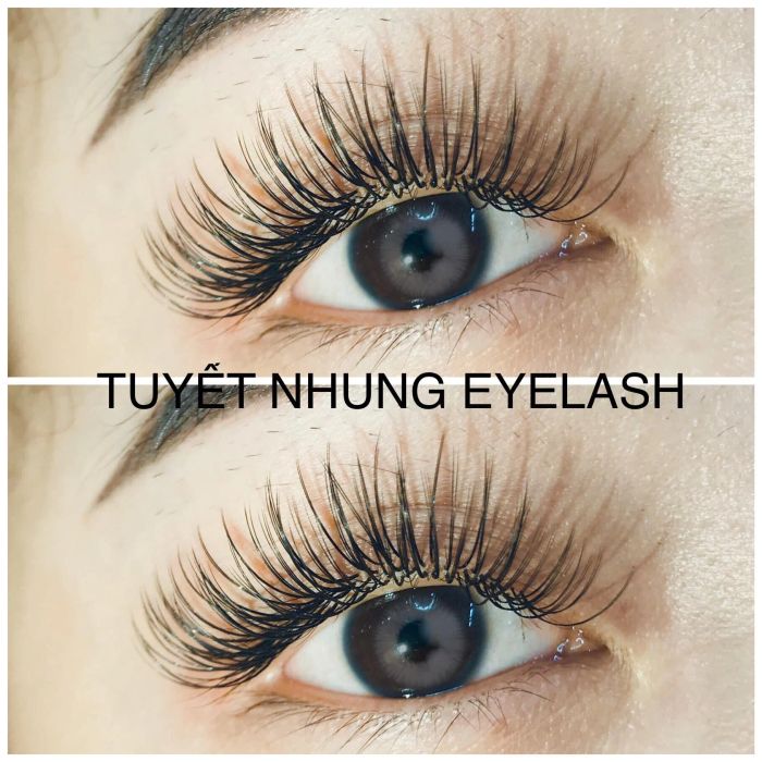 Hình ảnh thực tế quy trình nối mi tại Tuyết Nhung Beauty & Eyelash