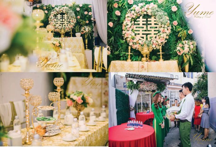 Hình ảnh không gian tiệc cưới lộng lẫy từ Yume Wedding
