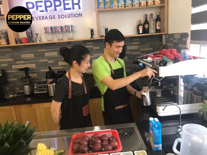 Hình ảnh không gian đào tạo chuyên nghiệp tại PEPPER - Trung tâm pha chế hàng đầu Hải Phòng