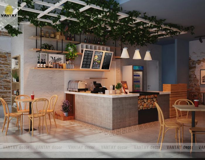 Thiết kế nội thất quán cafe đậm cá tính từ VANTAY Decor