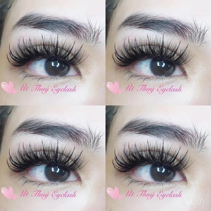 Hình ảnh thực tế quy trình nối mi tại Út Thuỳ Eyelash Beauty
