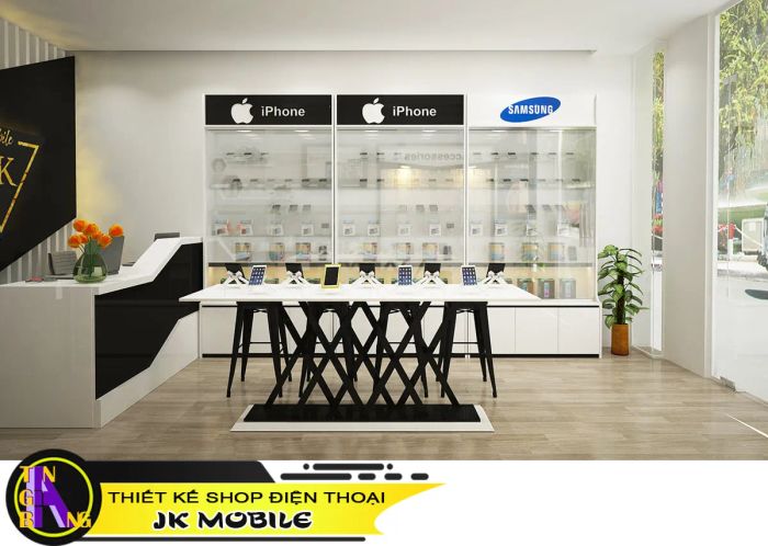 Thiết kế nội thất cửa hàng điện thoại đẳng cấp bởi Tân Gia Bang Decor