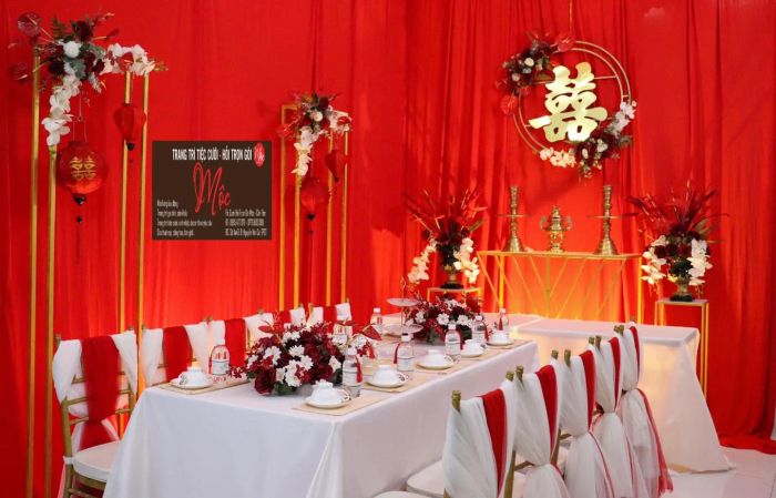 Không gian tiệc cưới nghệ thuật được thiết kế bởi Mộc Wedding