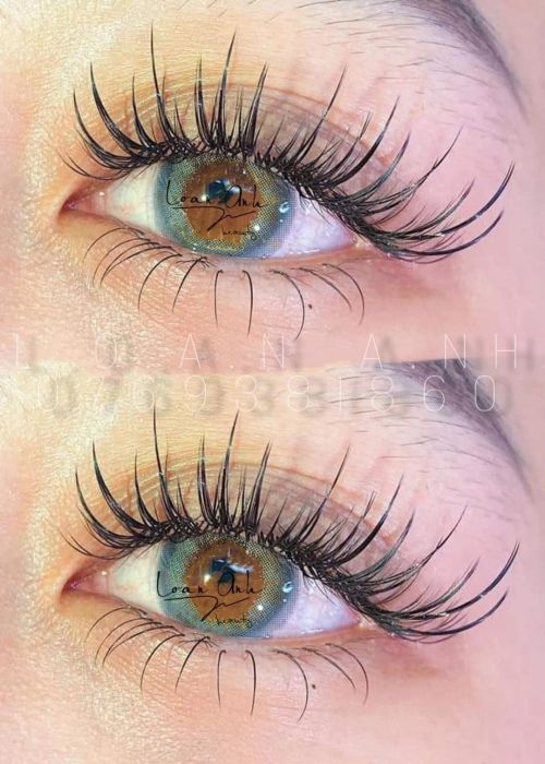 Hình ảnh thực tế quy trình nối mi tại Lona Beauty