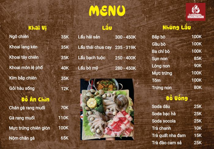 Menu quán - Hình ảnh 3