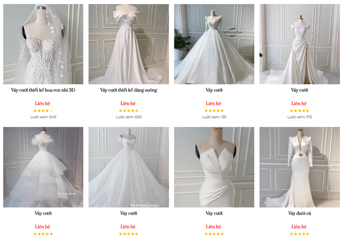 BST váy cưới tinh tế tại Thế Phương Bridal