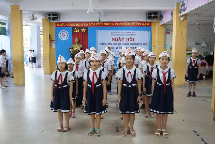 Không gian xanh mát tại Trường Tiểu học Quang Trung