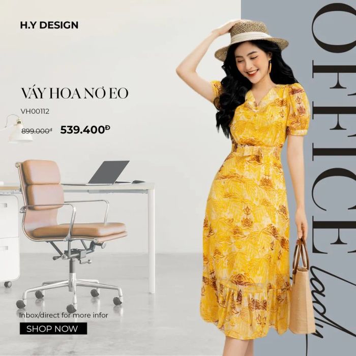 Váy hoa nơ eo nữ tính - ảnh 2