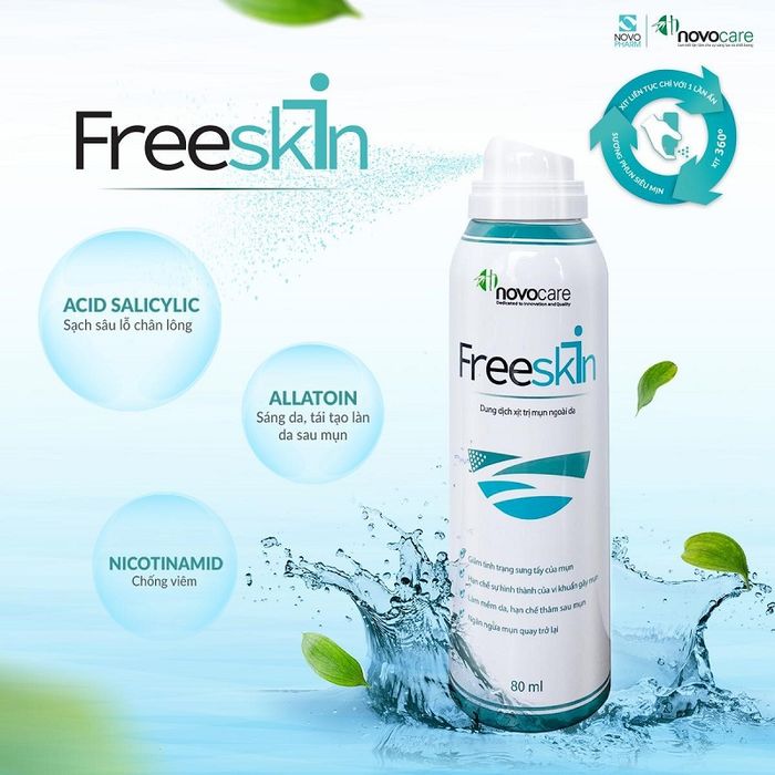 Hình ảnh thực tế Xịt Mụn Ngoài Da FREESKIN - Thiết kế thông minh dạng xịt đa năng