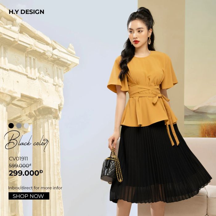 Chân váy xếp ly duyên dáng - ảnh 1