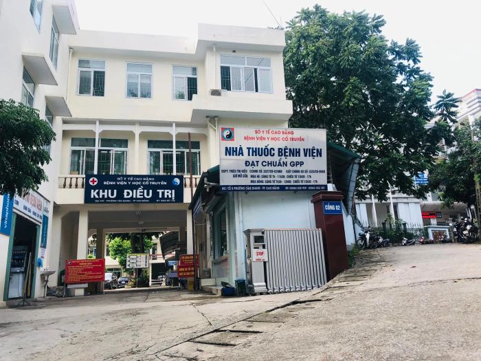 Hình ảnh không gian xanh mát tại Bệnh viện Y học Cổ truyền tỉnh Cao Bằng