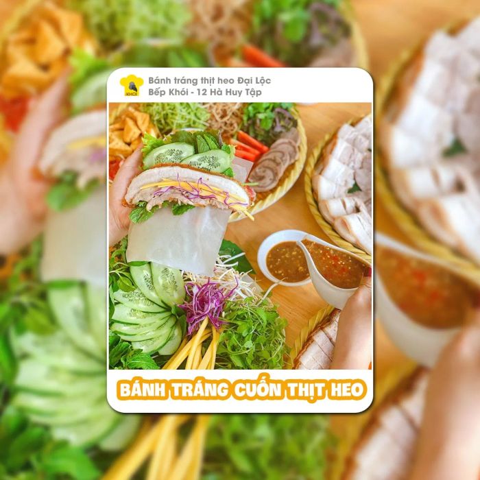 Bánh tráng cuốn thịt heo Khói Kitchen – Món ăn không thể bỏ qua khi đến Huế