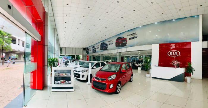 Hình ảnh đầu tiên về không gian trưng bày sang trọng tại KIA Mỹ Đình