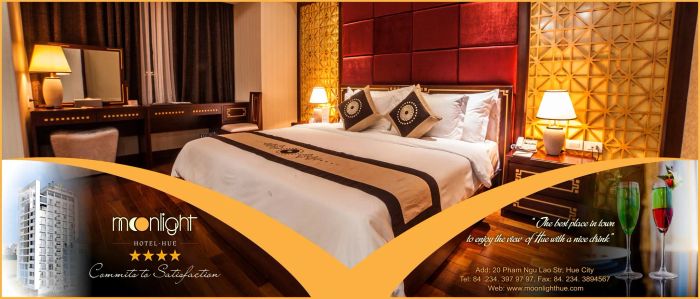 Moonlight Hotel Hue - Ảnh 2: Không gian lung linh dưới ánh đèn