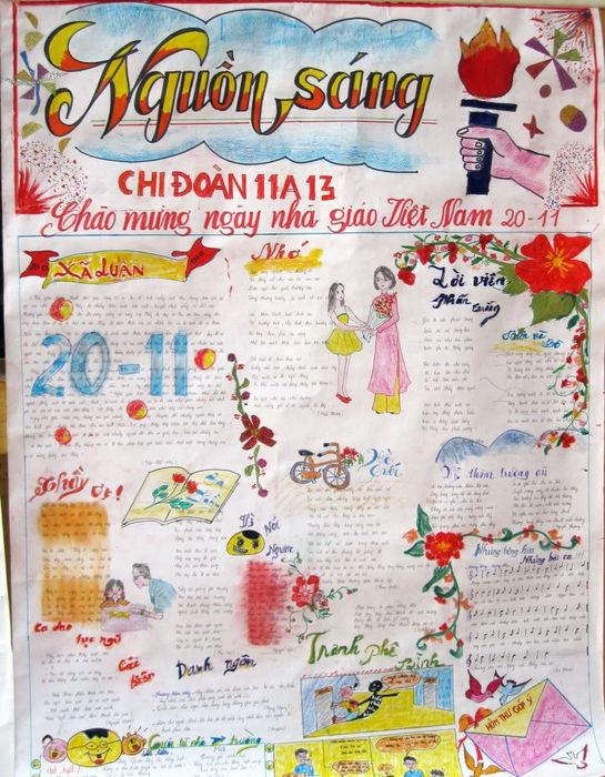 Hình ảnh báo tường ấn tượng chủ đề 'Ngọn đuốc tri thức'