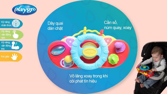 Vô lăng Playgro giúp bé phát triển khả năng phối hợp tay-mắt (Ảnh minh họa)