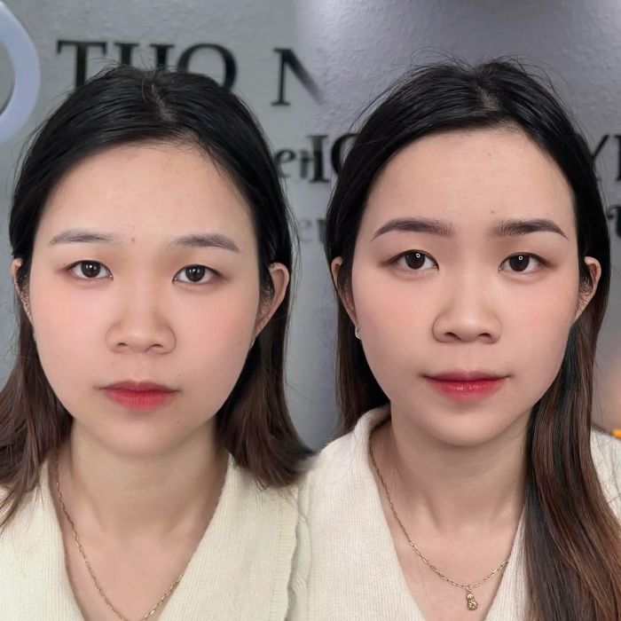 Hình ảnh kết quả điêu khắc chân mày tại Thơ Nguyễn Beauty