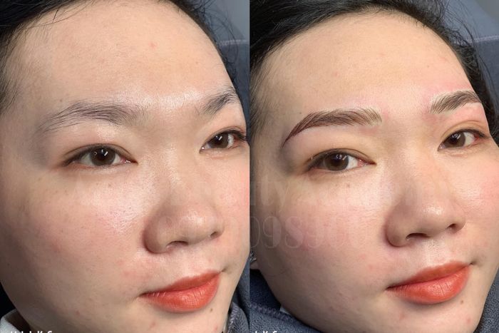 Hình ảnh thực tế quy trình phun xăm chuyên nghiệp tại Anh's Beauty Academy