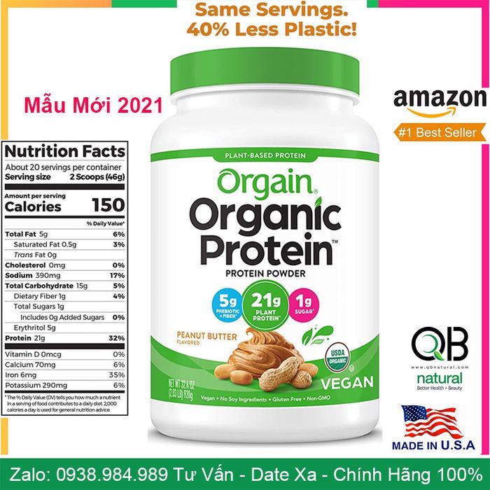 Hình ảnh bột đạm Orgain Organic Protein (Nguồn: Nhà sản xuất)