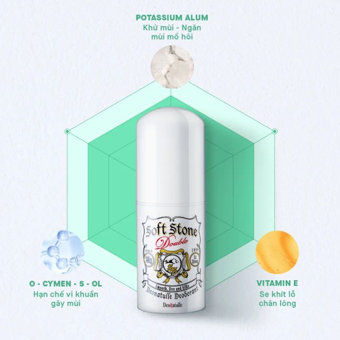 Sáp Khử Mùi Deonatulle Soft Stone Double Deodorant - Hình ảnh 1
