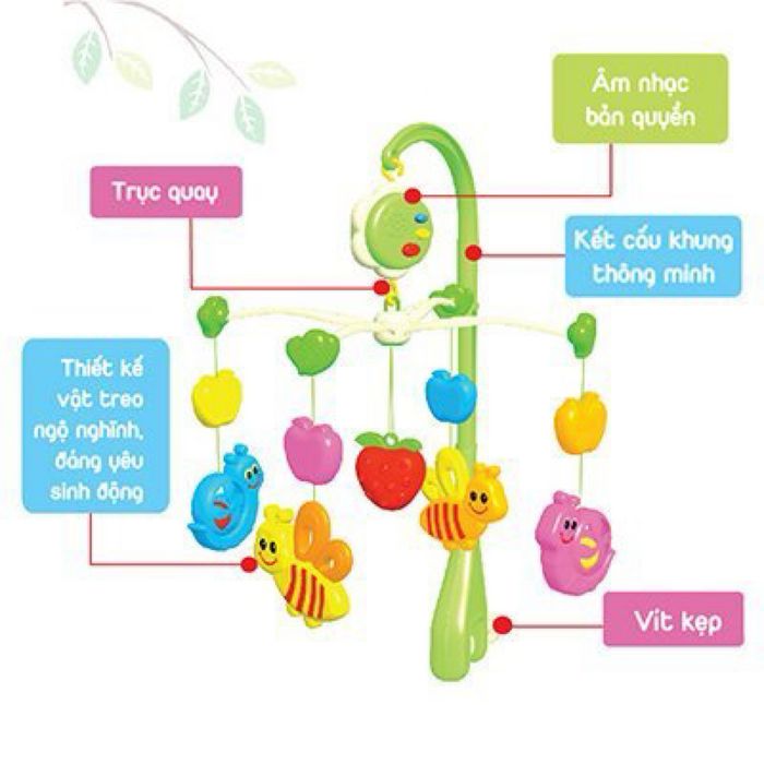 Bộ treo nôi Antona phát nhạc với thiết kế màu sắc bắt mắt (Ảnh minh họa)