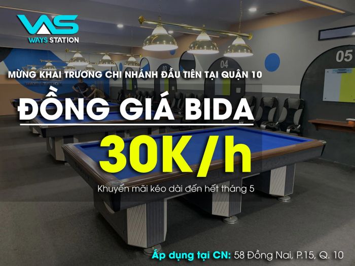 Góc chơi bida ấm cúng tại Ways Station Billiards