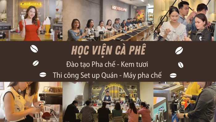 Hình ảnh lớp học thực hành tại Học Viện Cà Phê.VN