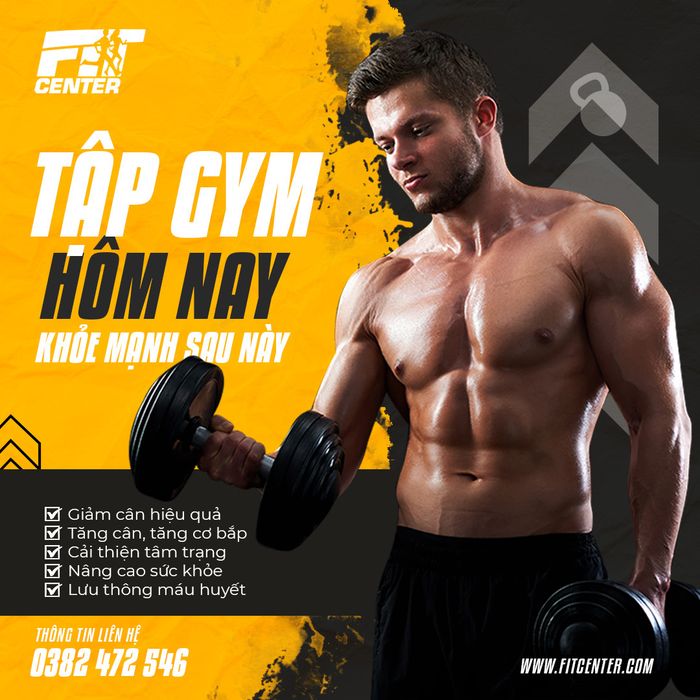 Hình ảnh không gian tập luyện hiện đại tại Fit Center