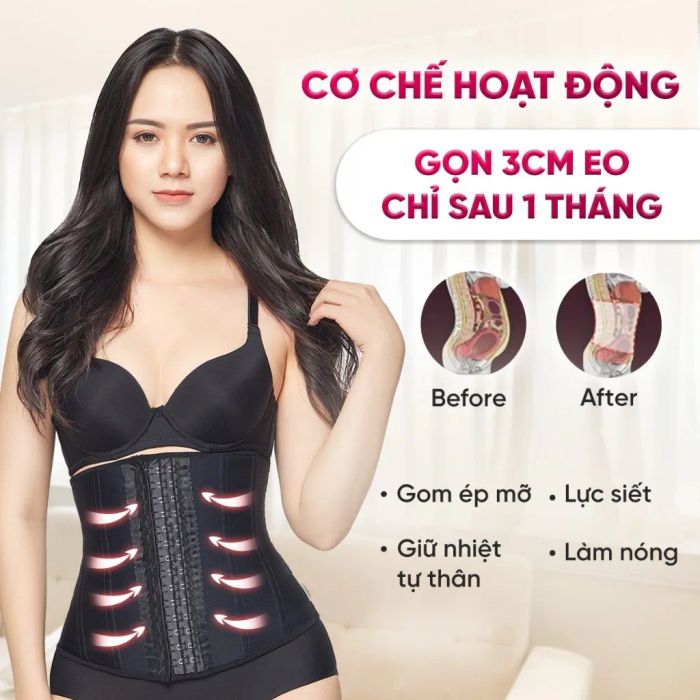 Ảnh minh họa chi tiết đai nịt bụng Viet Corset Slim 102