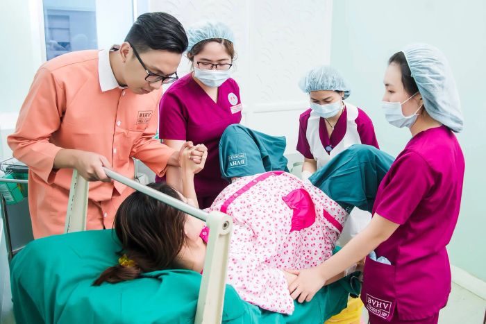 Hình ảnh khu vực phòng sinh hiện đại tại Bệnh viện Hùng Vương