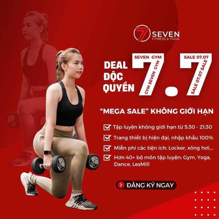 Hình ảnh hệ thống phòng tập hiện đại Seven Fitness & Yoga