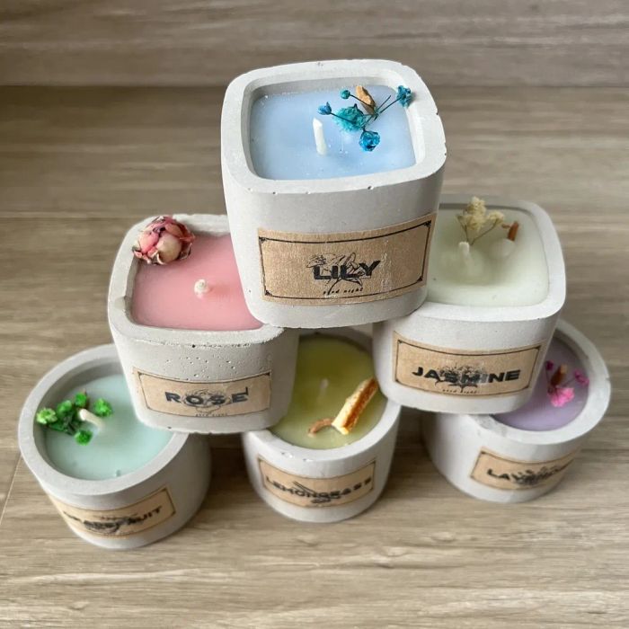 Hình ảnh minh họa nến thơm cốc xi măng handmade (Nguồn: Internet)