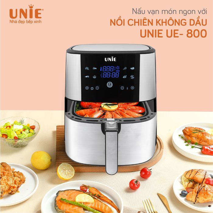 Hình ảnh chân thực nồi chiên không dầu Unie phiên bản mới nhất