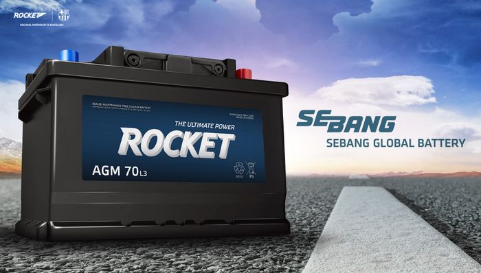Hình ảnh chân thực ắc quy Rocket - Sản phẩm của tập đoàn SEBANG