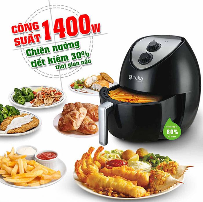 Hình ảnh chi tiết nồi chiên không dầu Iruka - Góc nhìn đa chiều