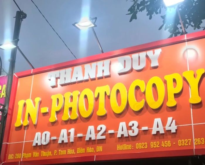 Hình ảnh thực tế tiệm Photocopy Thanh Duy