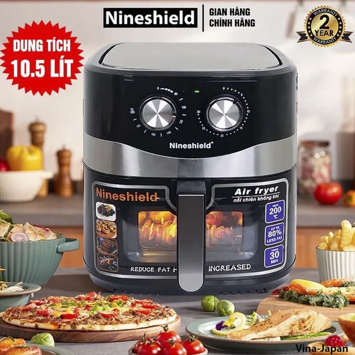 Hình ảnh chân thực nồi chiên không dầu Nineshield phiên bản cao cấp