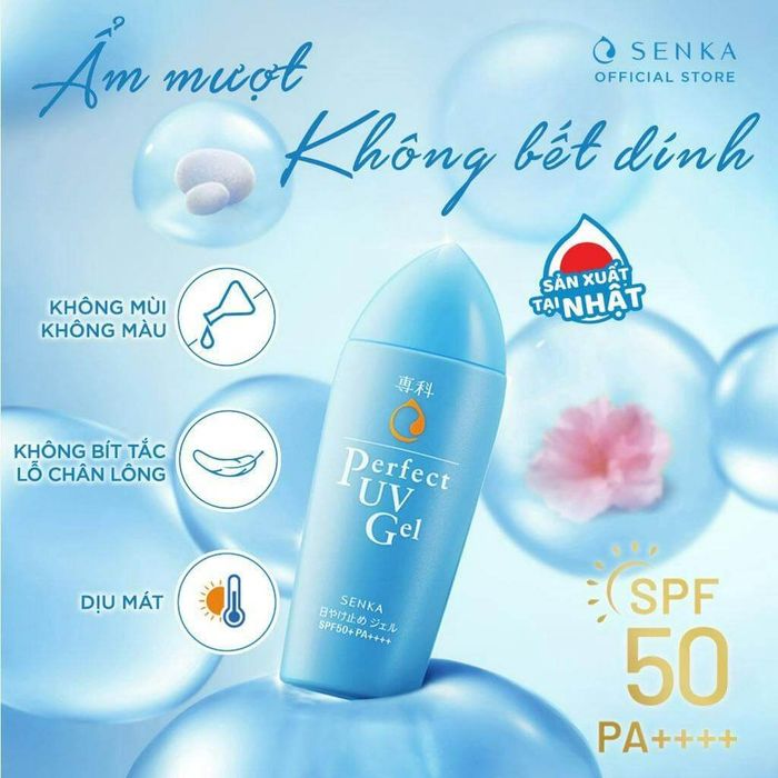 Hình ảnh chân thực kem chống nắng Senka Perfect UV Gel