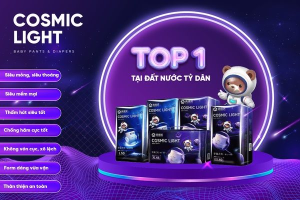 Bộ sưu tập bỉm Cosmic Light đa dạng kích cỡ