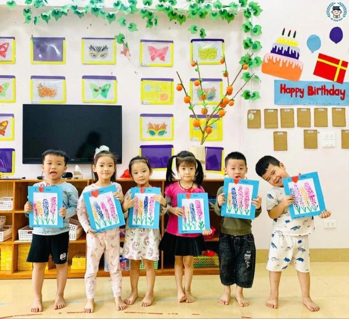 Khuôn viên xanh mát tại Mầm non Bé Thông Minh